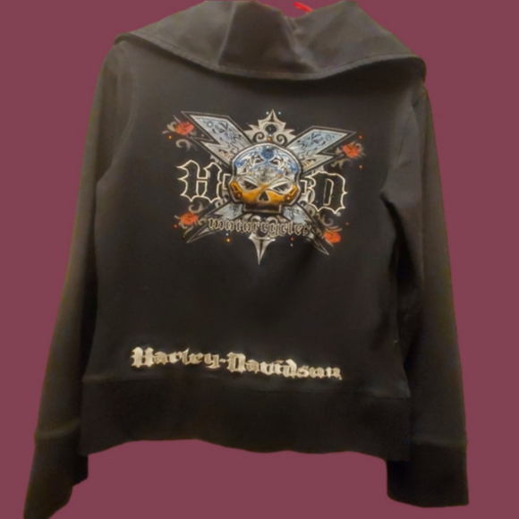 Harley-Davidson Tops - Womens genuine Harley Davidson hoodie. embroidered design on back Size M